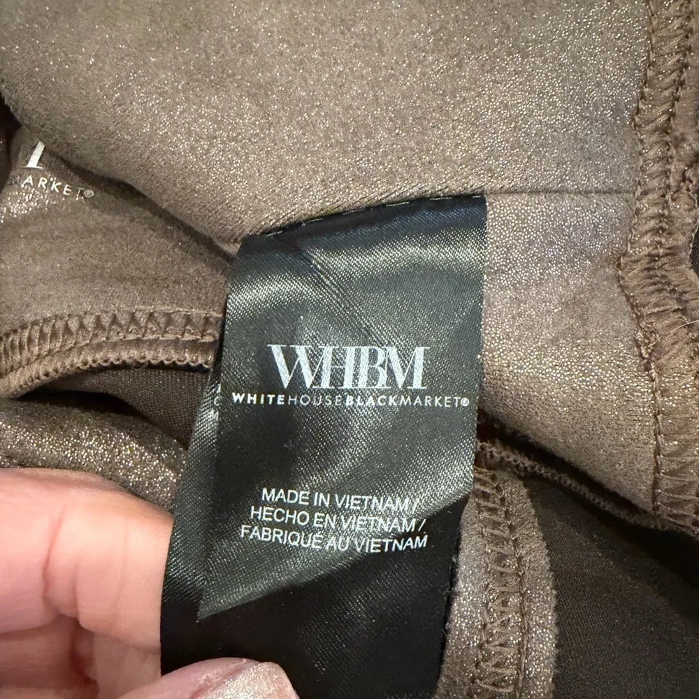 14 Whbm White House Black Market Metallic shimmer bronze runway leggings